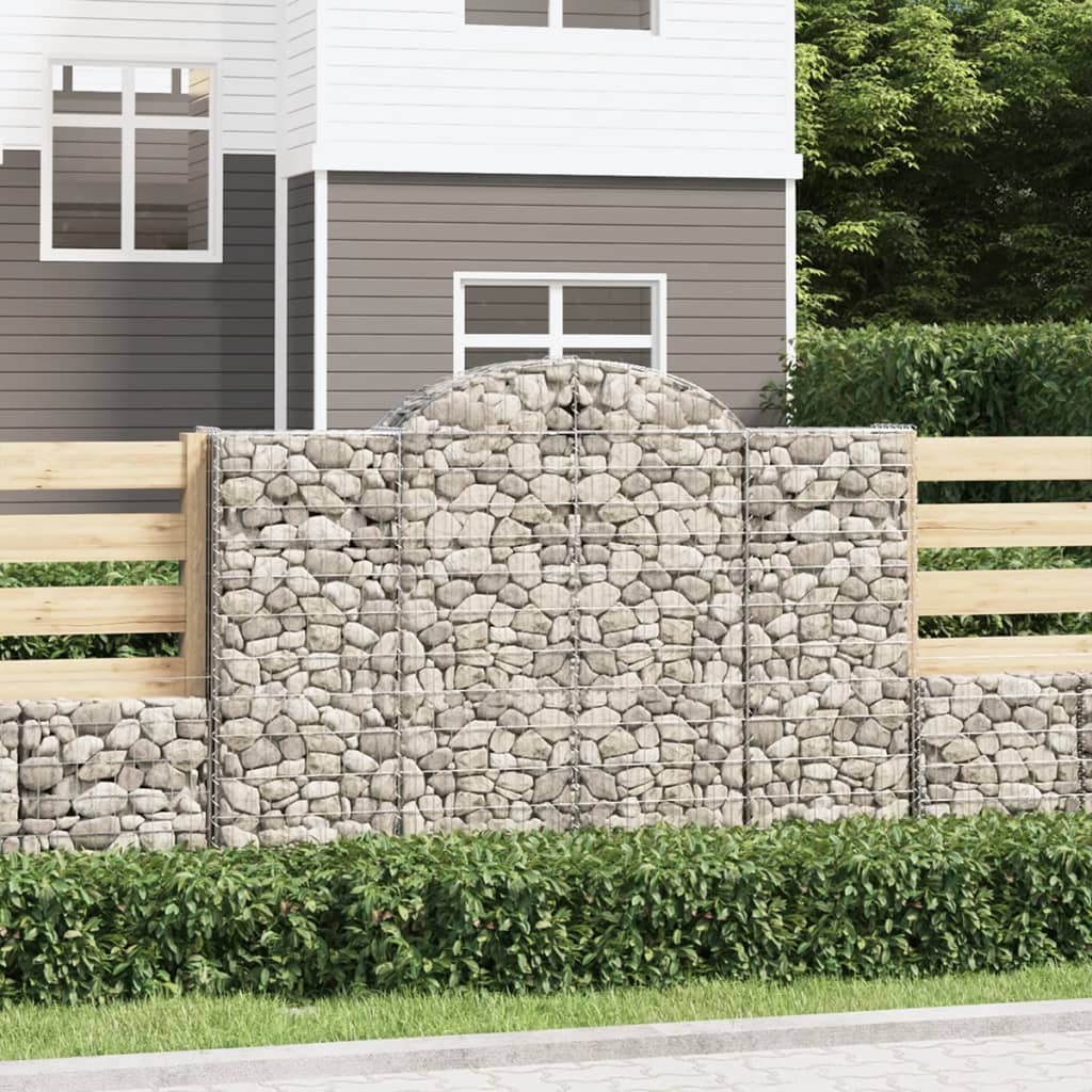 vidaXL Obokane gabion košare 6 kosov 200x30x140/160cm pocinkano železo