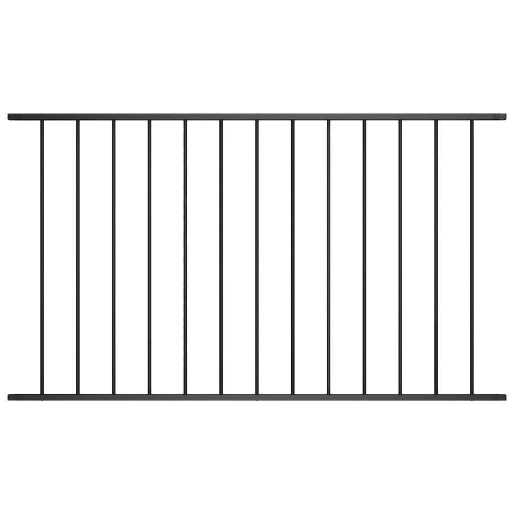 vidaXL Ograjni panel prašno premazano jeklo 1,7x0,75 m črn