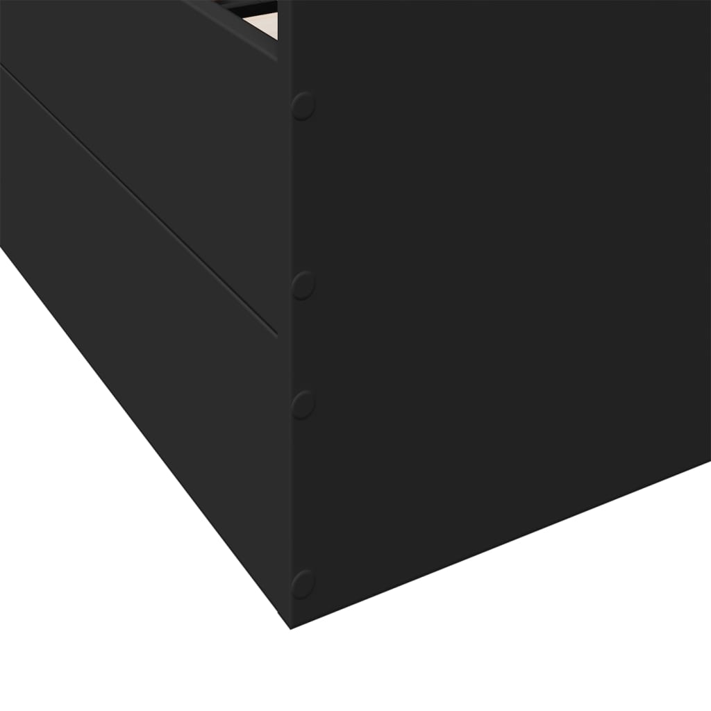 vidaXL Posteljni okvir s predali črn 140x190 cm inženirski les