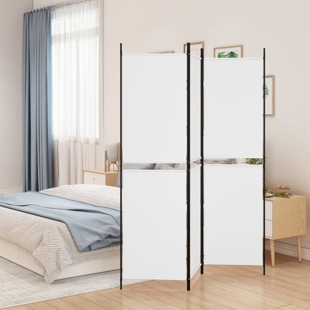 vidaXL Paravan 3-delni bel 150x180 cm blago