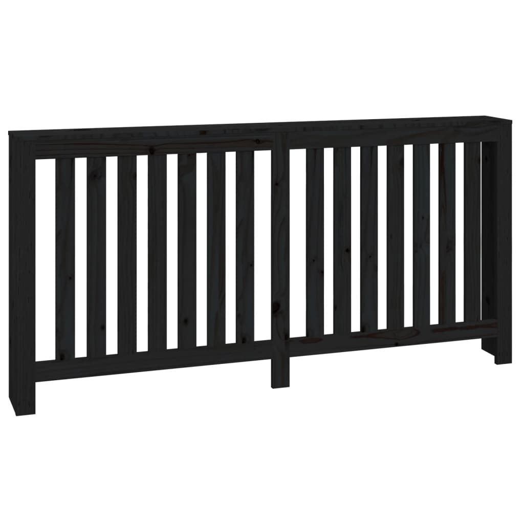 vidaXL Pokrov za radiator črna 169x19x84 cm trdna borovina