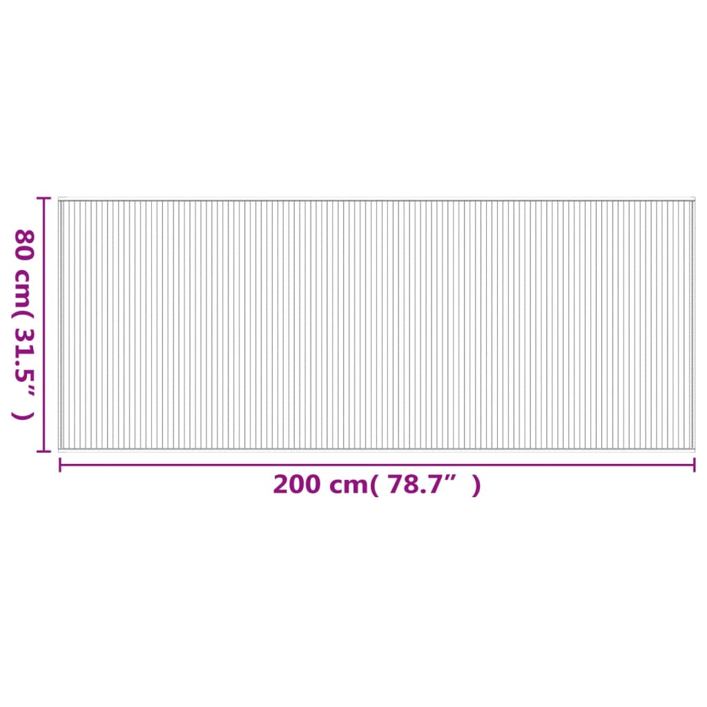 vidaXL Preproga pravokotna črna 80x200 cm bambus