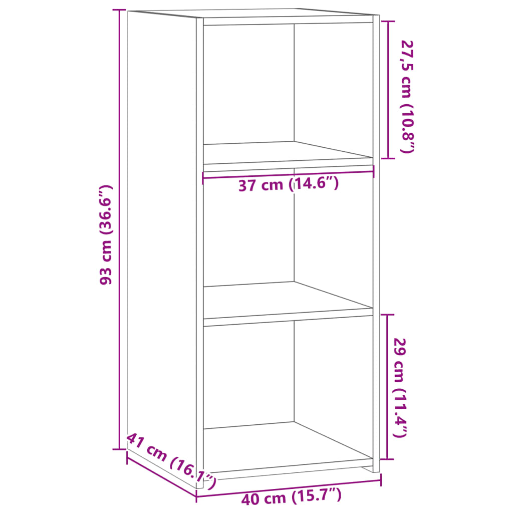 vidaXL Komoda dimljeni hrast 40x41x93 cm inženirski les