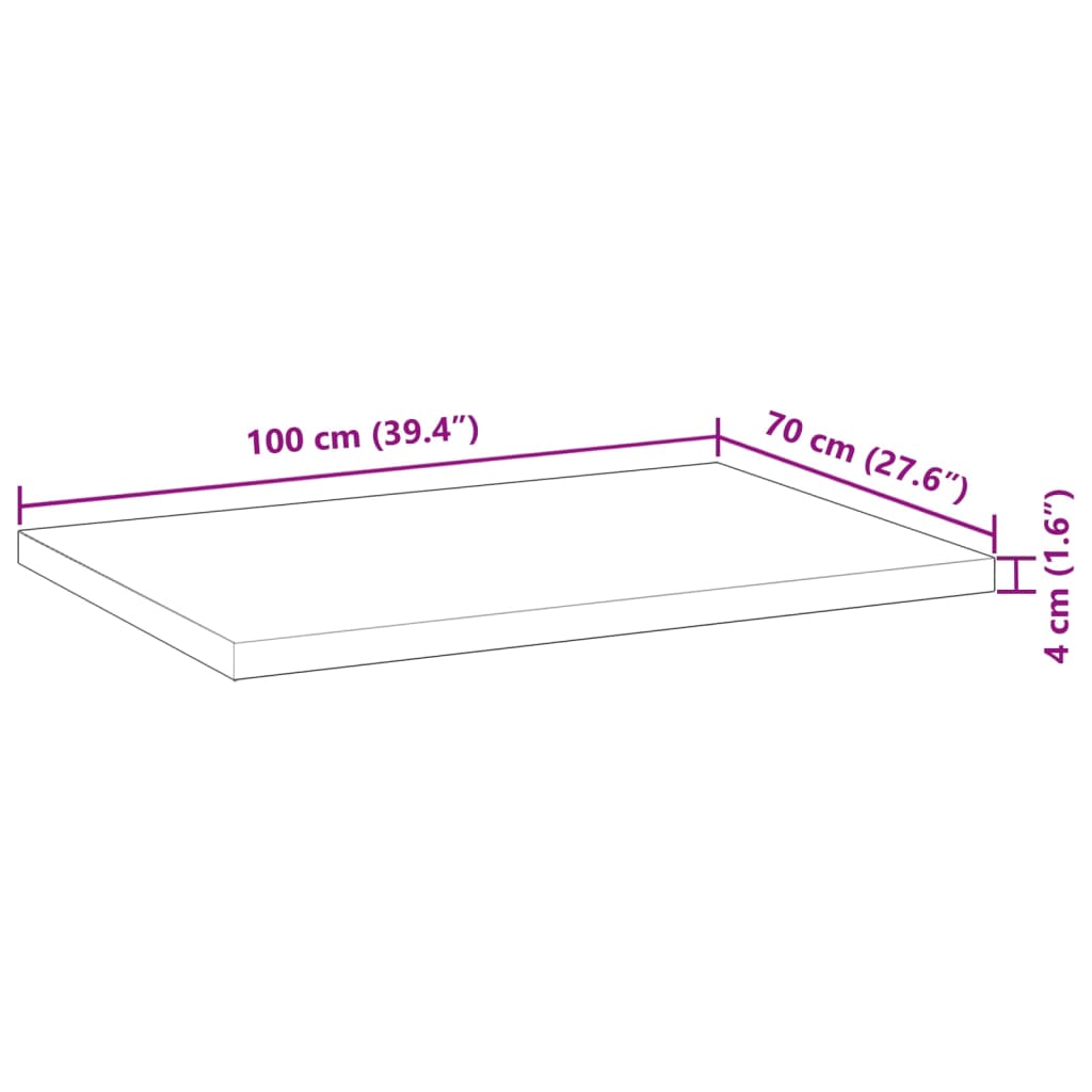 vidaXL Mizna plošča neobdelana 100x70x4 cm trden akacijev les