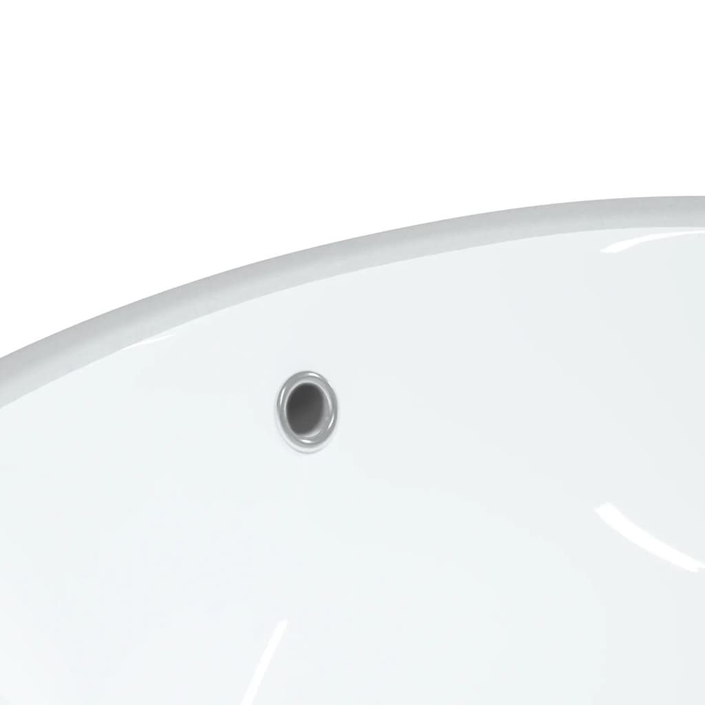 vidaXL Kopalniški umivalnik bel 37x31x17,5 cm ovalen keramičen