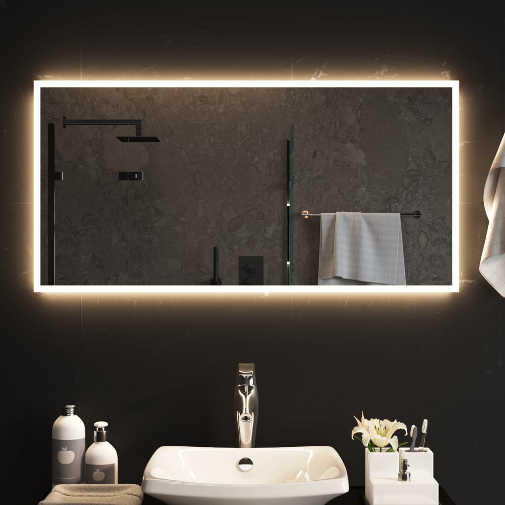 vidaXL LED kopalniško ogledalo 100x50 cm