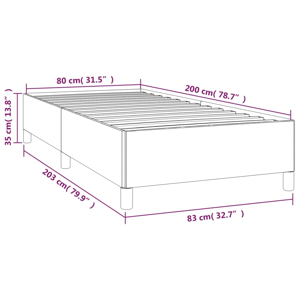 vidaXL Posteljni okvir roza 80x200 cm žamet