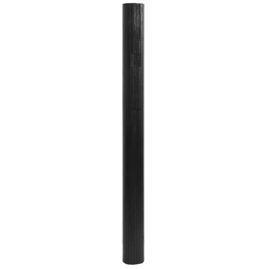 vidaXL Preproga pravokotna črna 80x300 cm bambus