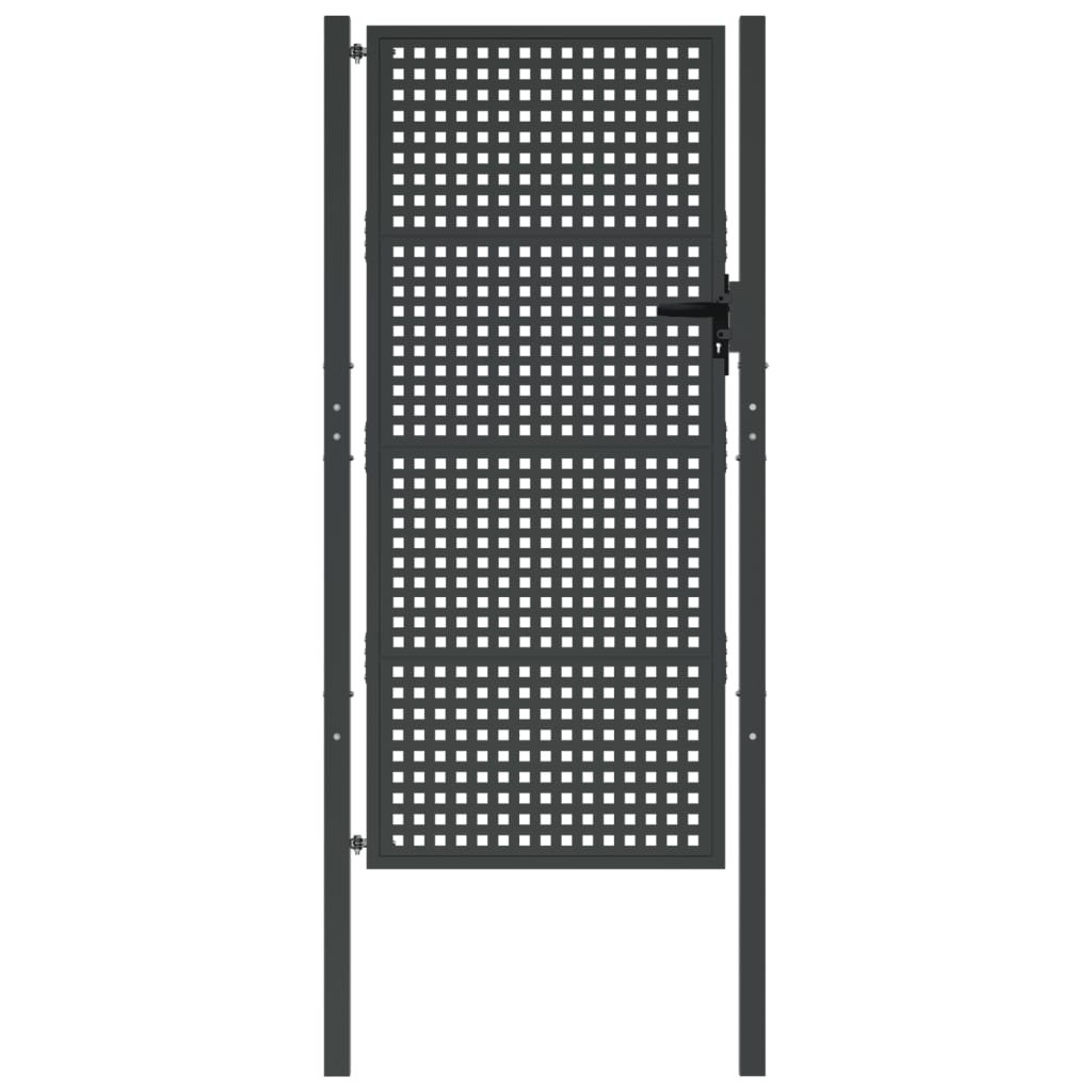 vidaXL Vrtna vrata antracitna 105x225 cm jeklo