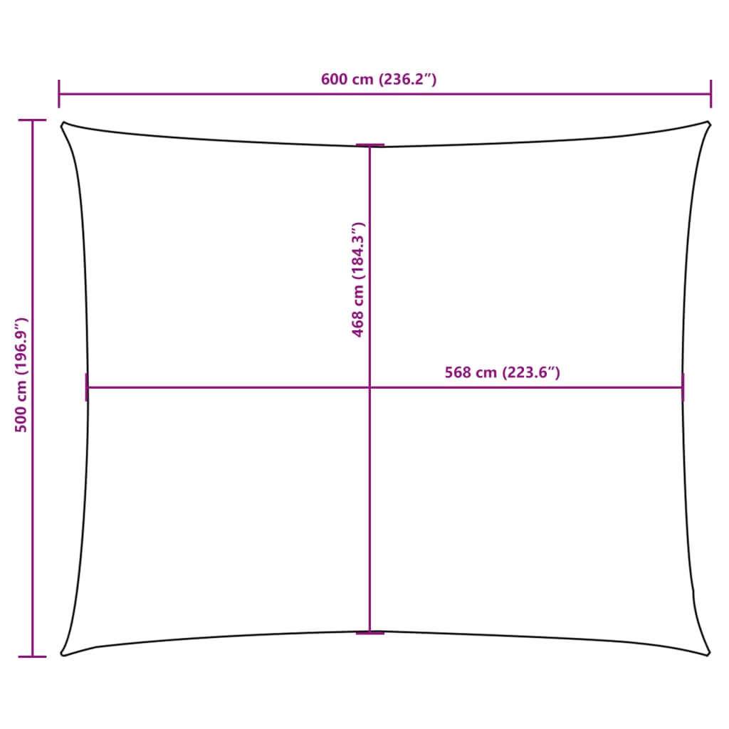 vidaXL Senčno jadro oksford blago pravokotno 5x6 m rjavo