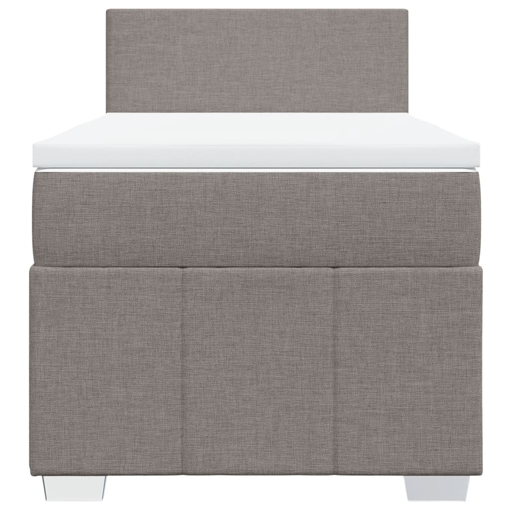 vidaXL Box spring postelja z vzmetnico taupe 90x190 cm blago