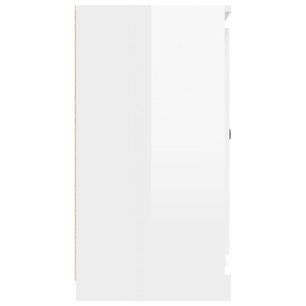 vidaXL Komoda visok sijaj bela 70x35,5x67,5 cm inženirski les