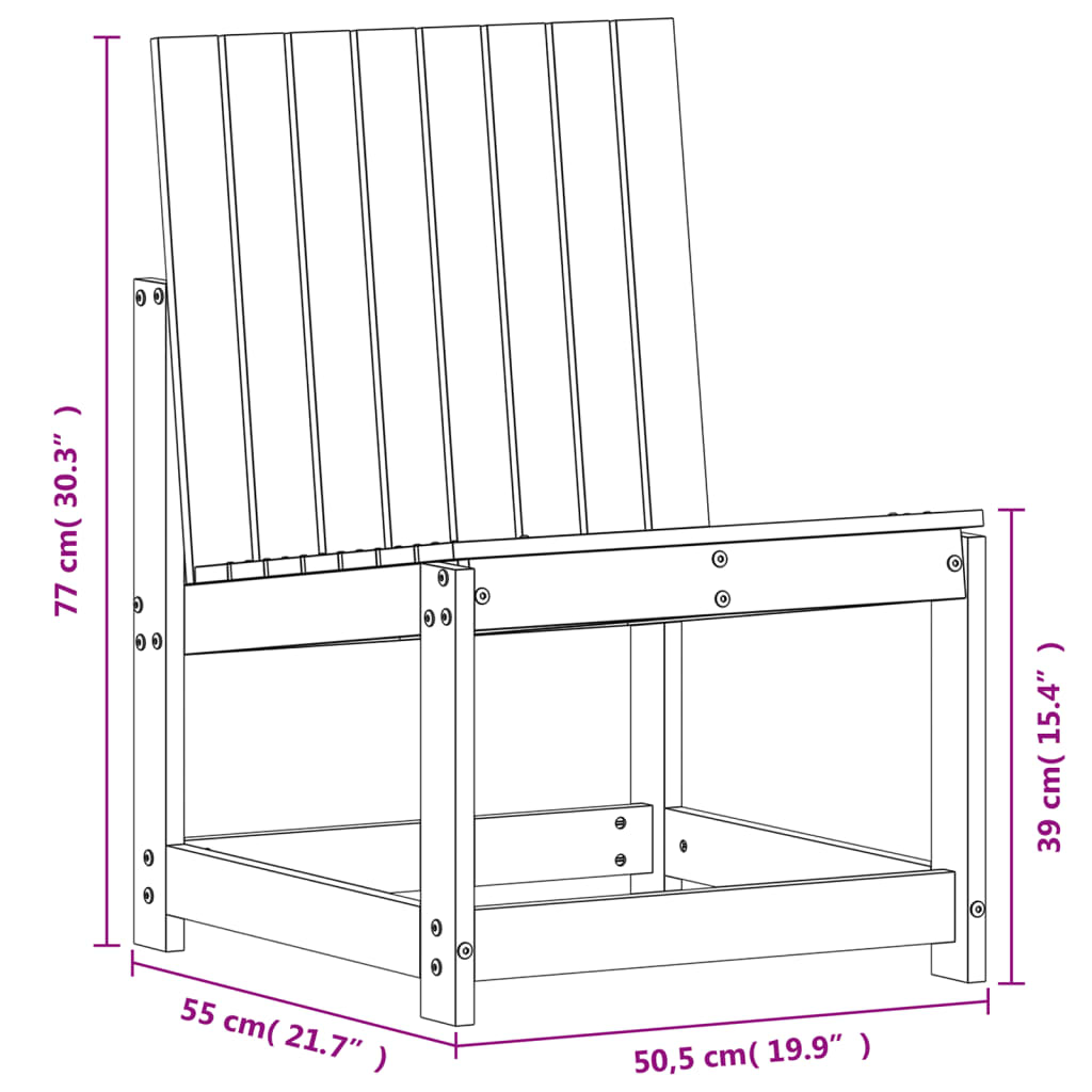 vidaXL Vrtni stol 50,5x55x77 cm trden les douglas