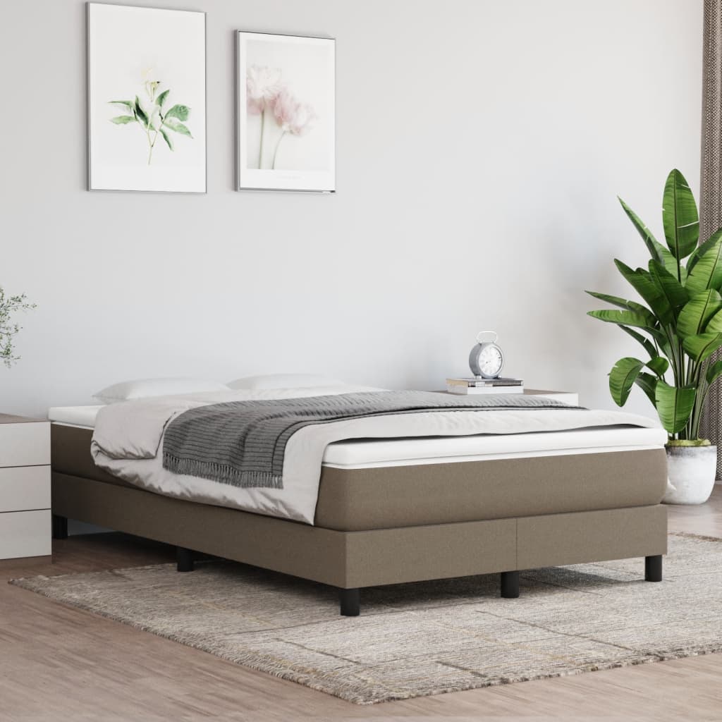 vidaXL Box spring postelja z vzmetnico taupe 120x190 cm blago