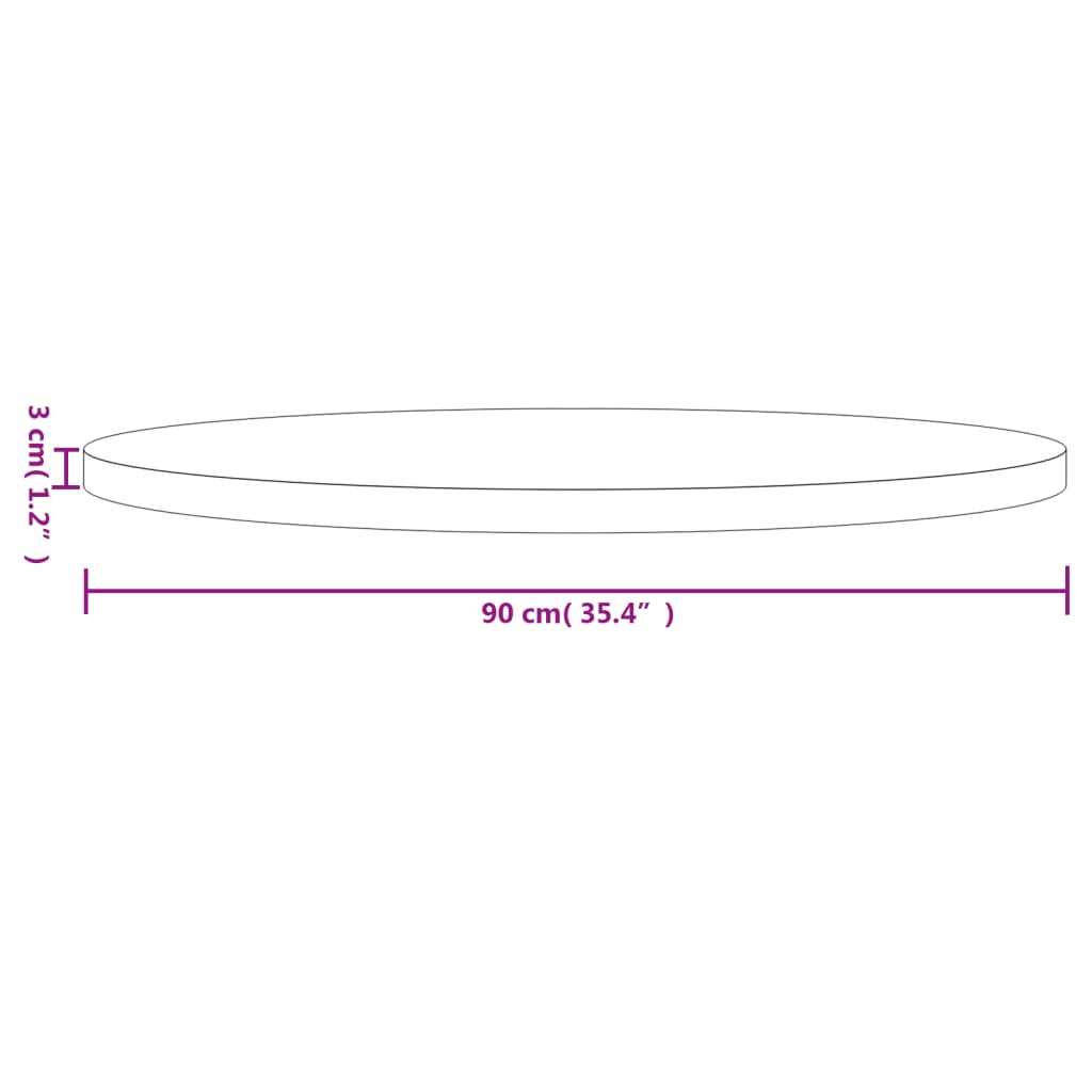 vidaXL Mizna plošča okrogla bela Ø90x3 cm trdna borovina