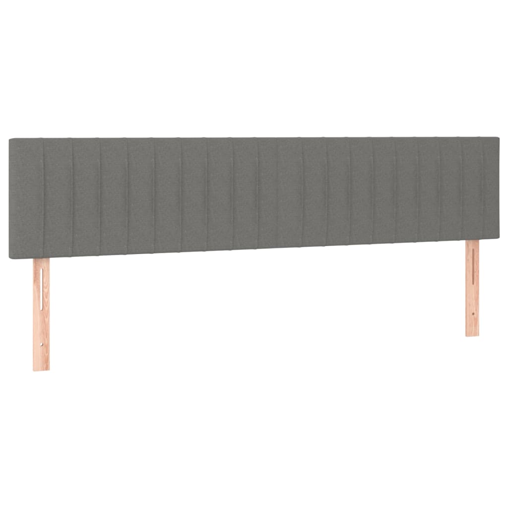 vidaXL Box spring postelja z vzmetnico temno siva 200x200 cm blago