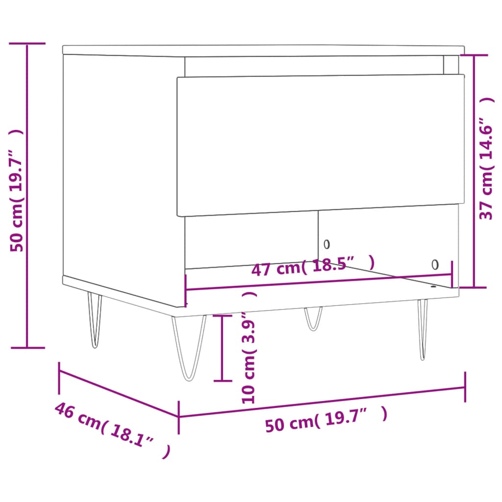 vidaXL Klubska mizica 2 kosa črna 50x46x50 cm inženirski les