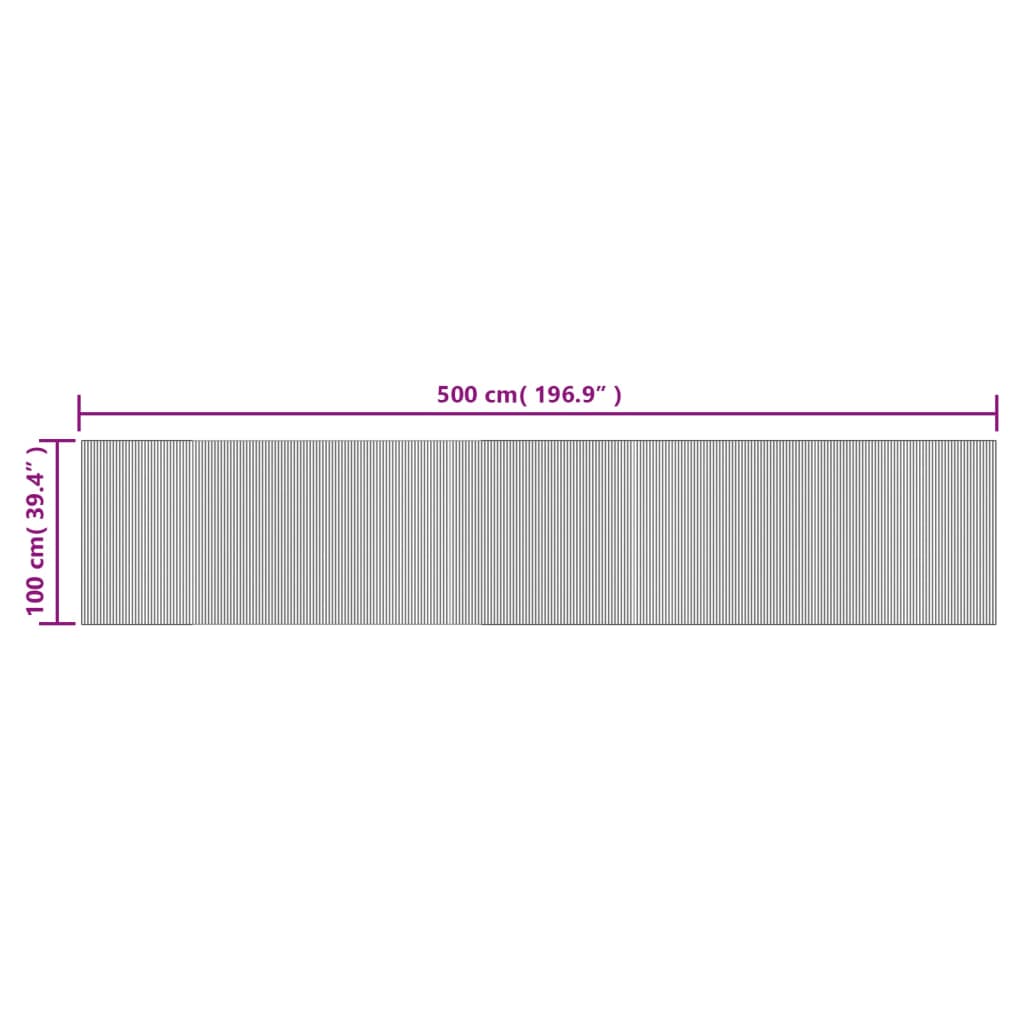 vidaXL Preproga pravokotna temno rjava 100x500 cm bambus