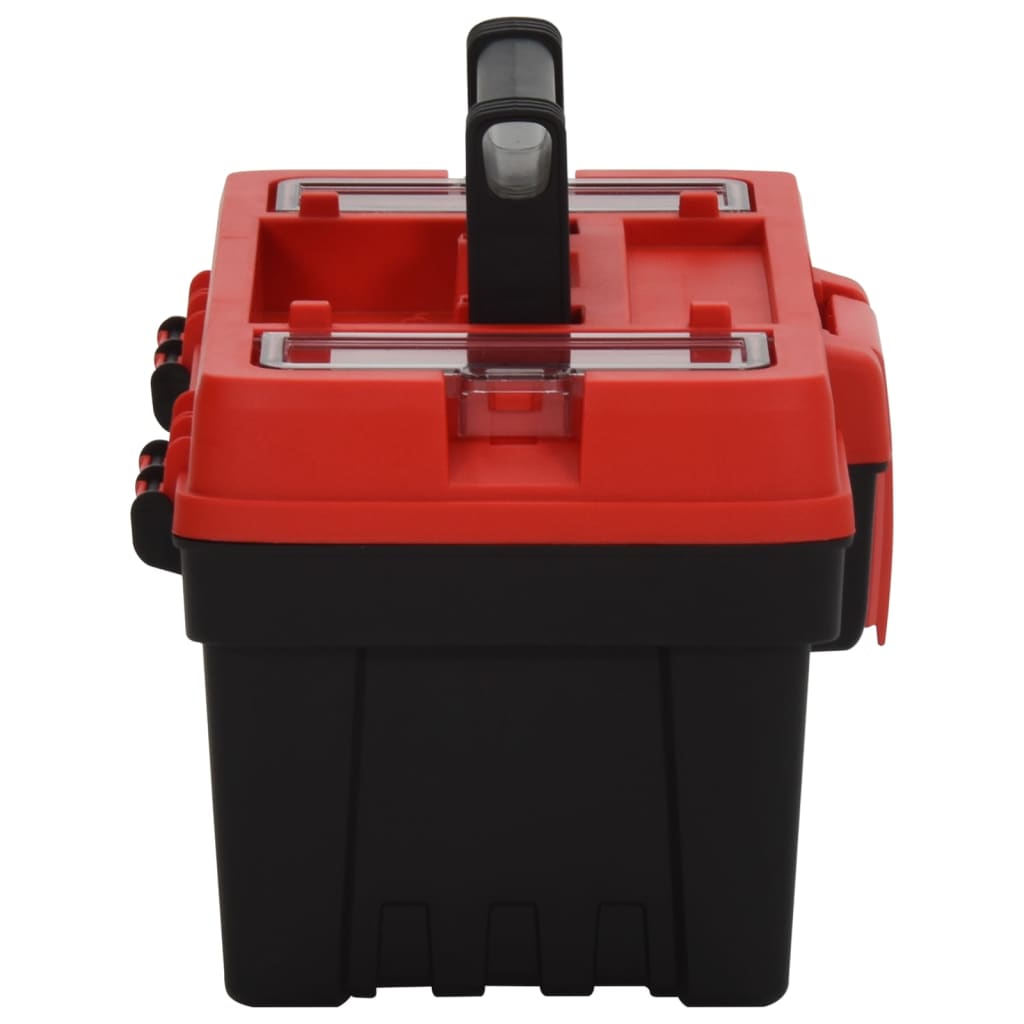 vidaXL Škatla za orodje 2 kosa črna in rdeča polipropilen