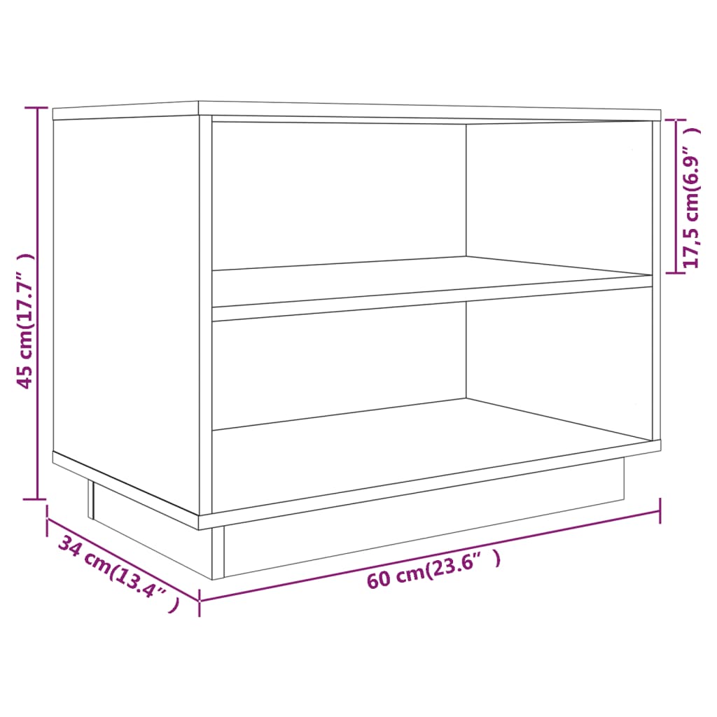 vidaXL Omarica za čevlje medeno rjava 60x34x45 cm trdna borovina