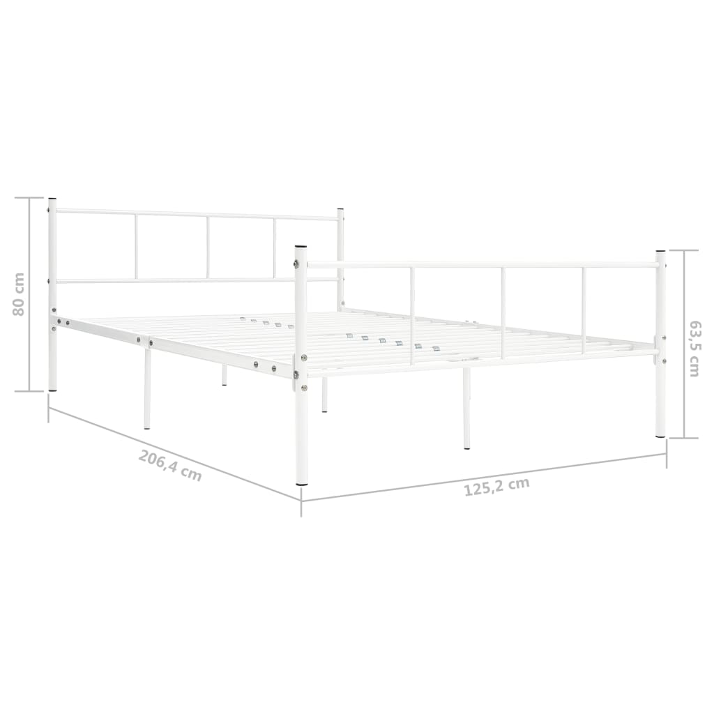 vidaXL Posteljni okvir bel kovinski 120x200 cm