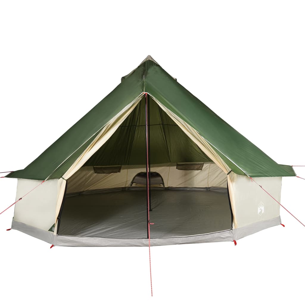 vidaXL Družinski šotor tipi za 12 oseb zelen vodoodporen