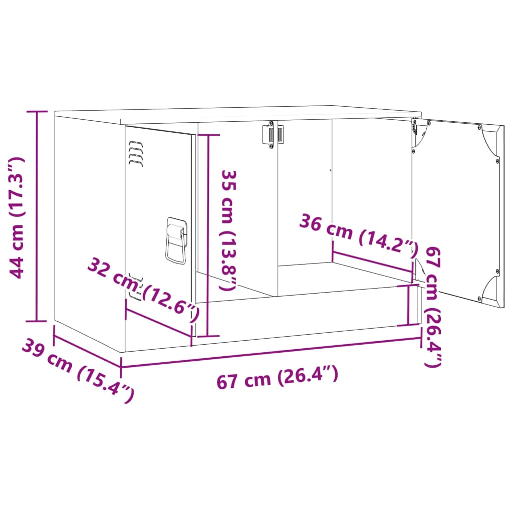 vidaXL TV omarica črna 67x39x44 cm jeklo