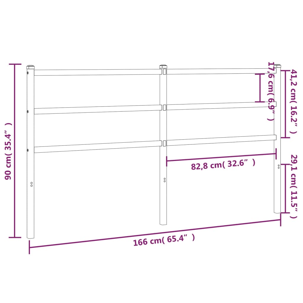 vidaXL Kovinsko posteljno vzglavje črno 160 cm