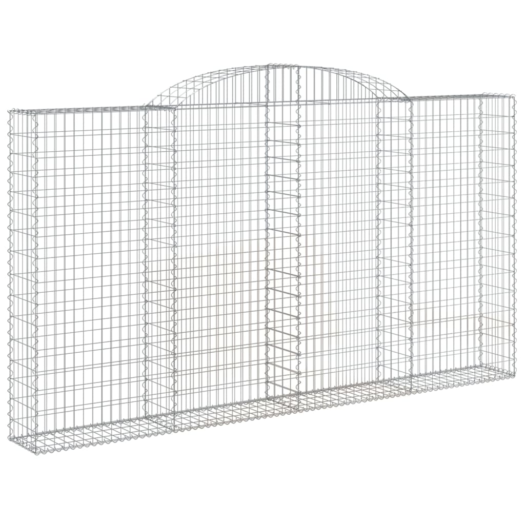 vidaXL Obokane gabion košare 2 kosa 300x30x160/180 cm pocinkano železo