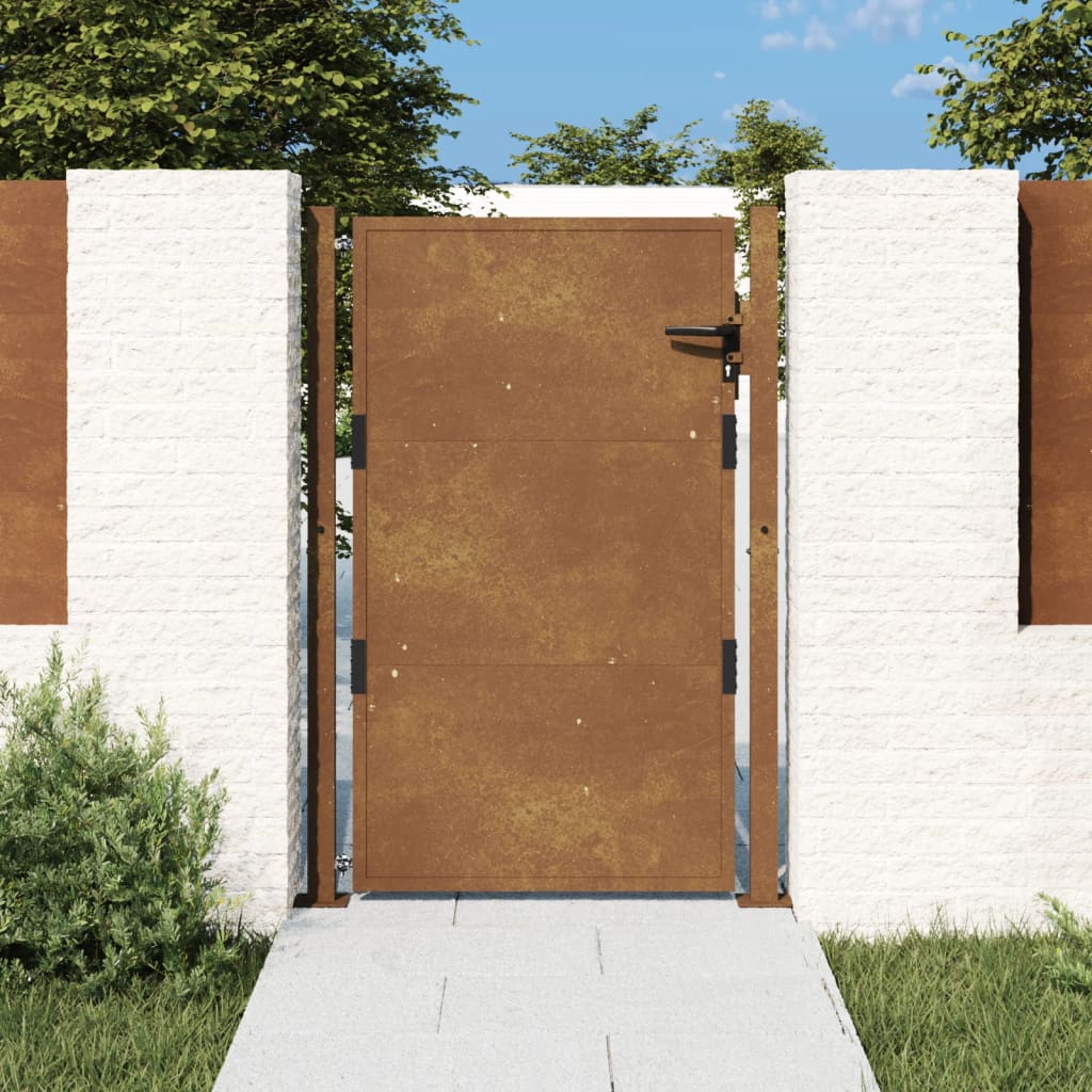 vidaXL Vrtna vrata 105x155 cm corten jeklo