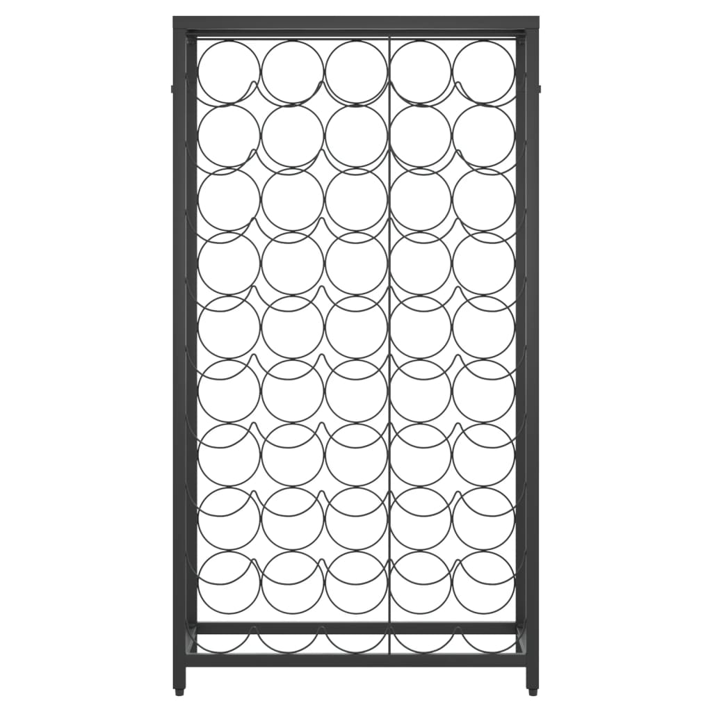 vidaXL Vinsko stojalo za 45 steklenic črno 54x18x100 cm kovano železo