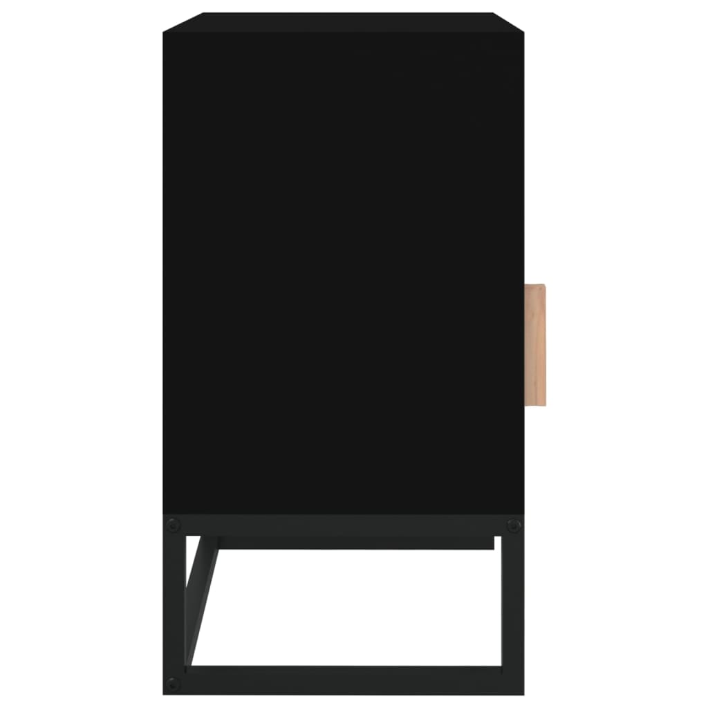 vidaXL Nočna omarica črna 40x30x55,5 cm inženirski les in železo