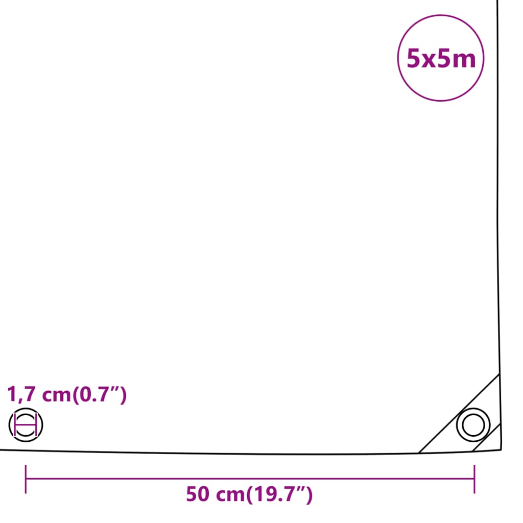 vidaXL Ponjava črna 5x5 m 650 g/m²