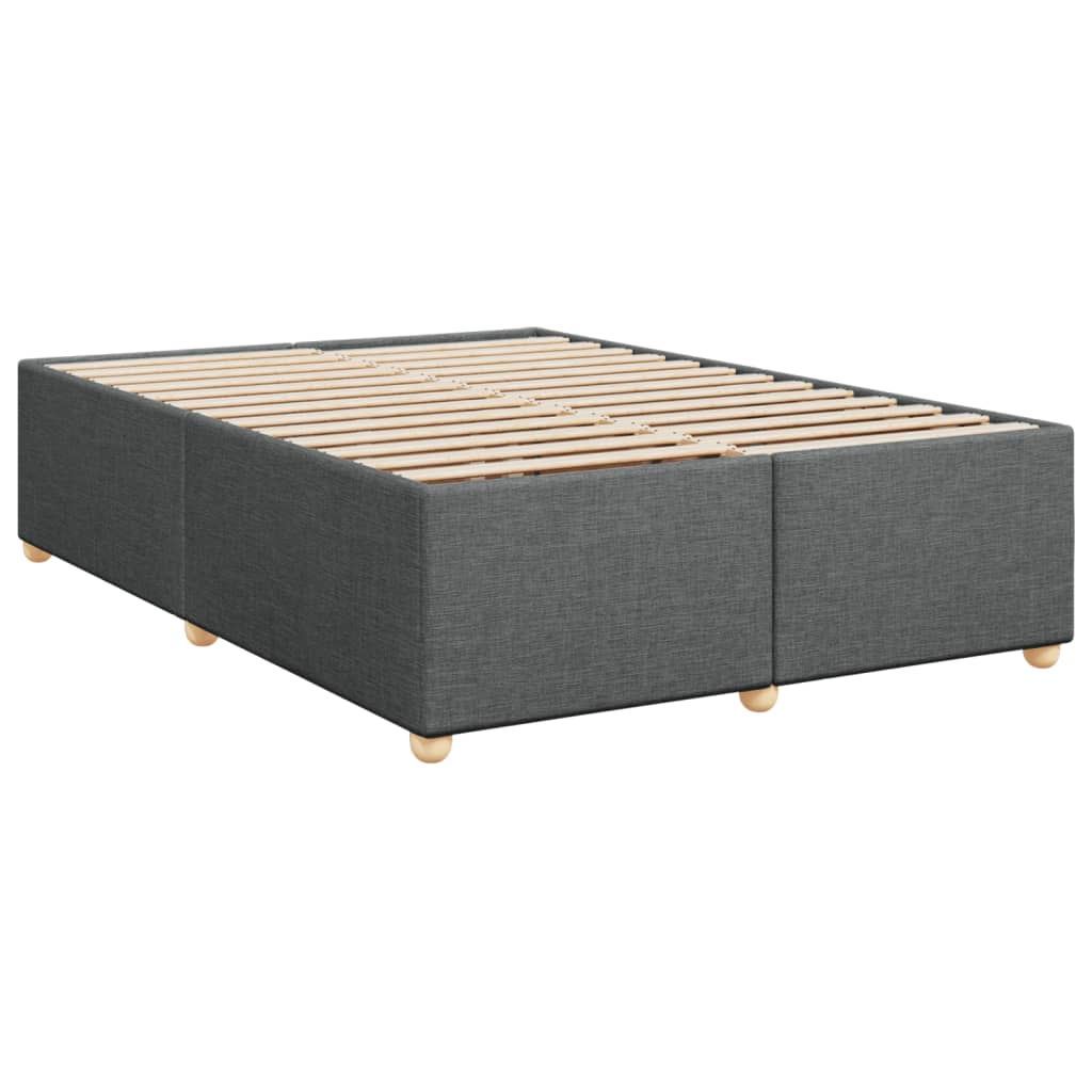 vidaXL Box spring postelja z vzmetnico temno siva 160x200 cm blago