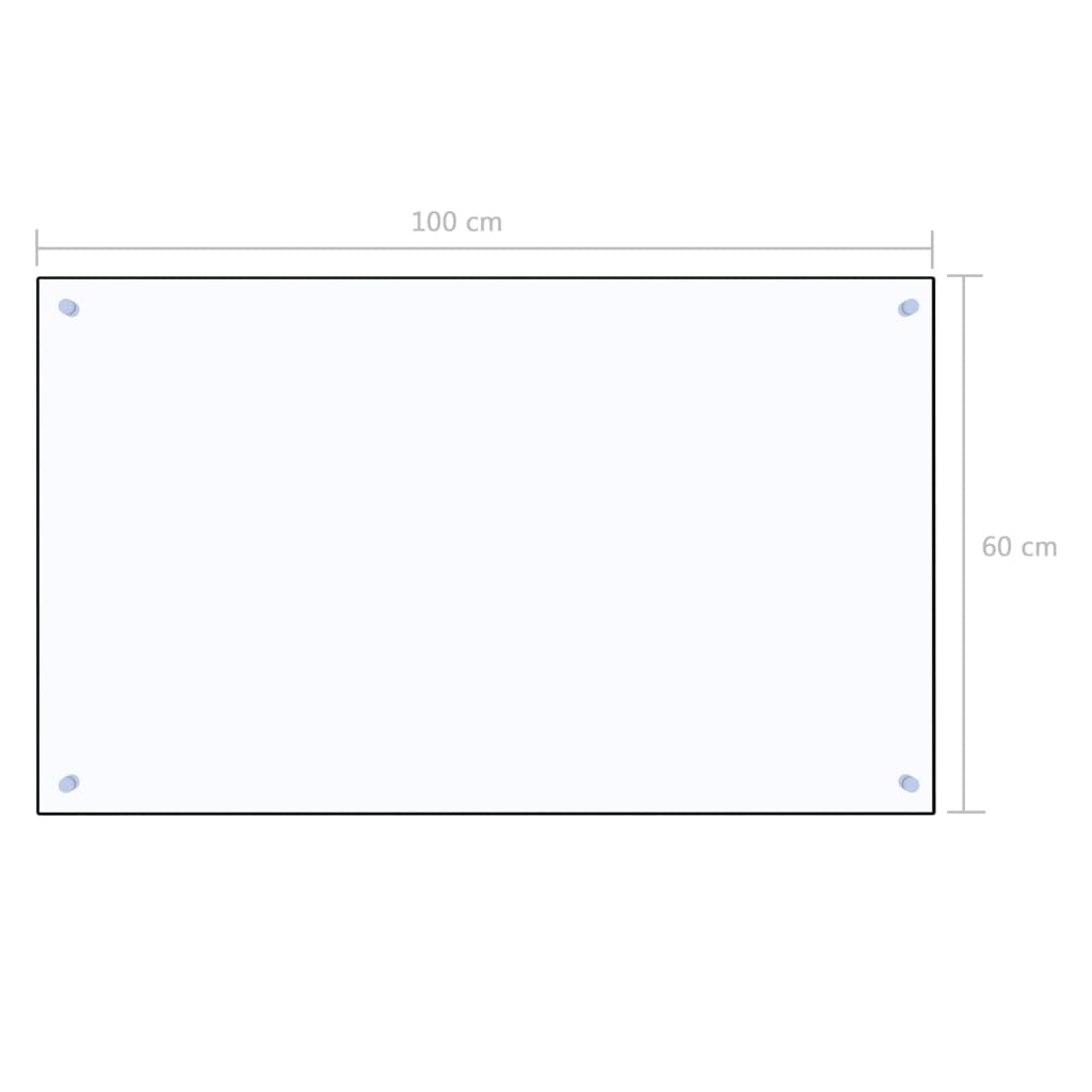 vidaXL Kuhinjska zaščitna obloga prozorna 100x60 cm kaljeno steklo