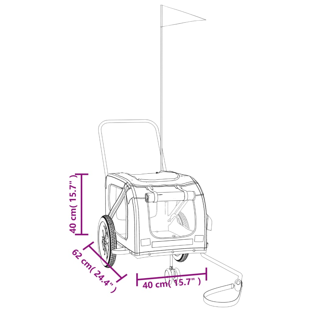 vidaXL Kolesarska prikolica za hišne ljubljenčke modra in črna