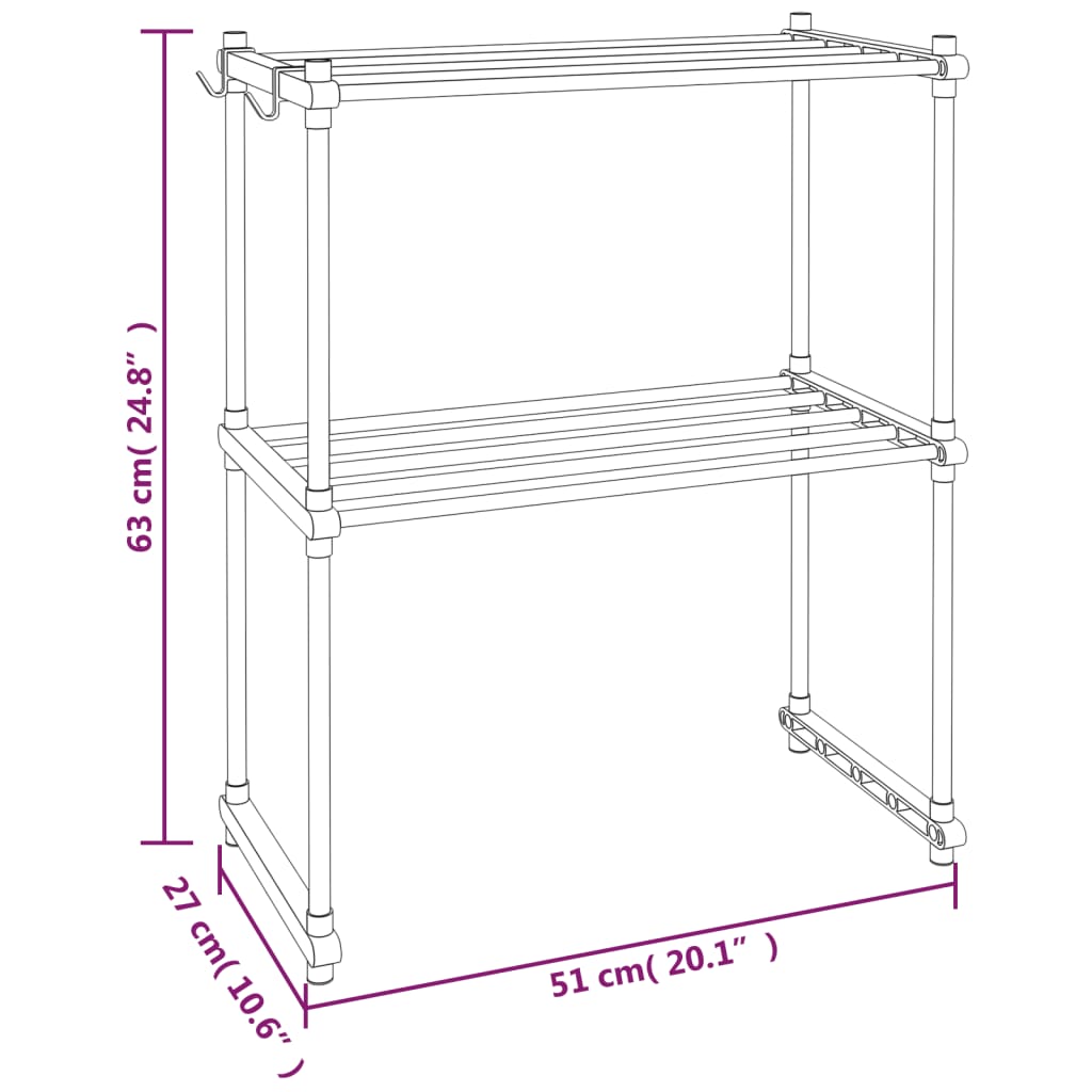 vidaXL Polica za mikrovalovno pečico bela 51x27x63 cm aluminij