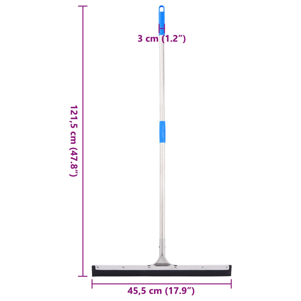 vidaXL Čistilec tal 45,5x121,5 cm jeklo in guma