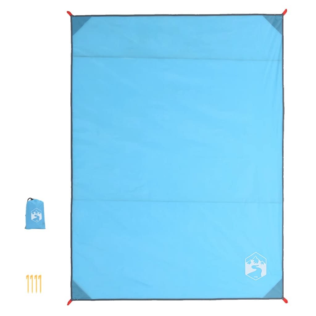 vidaXL Piknik odeja z zatiči modra 205x155 cm