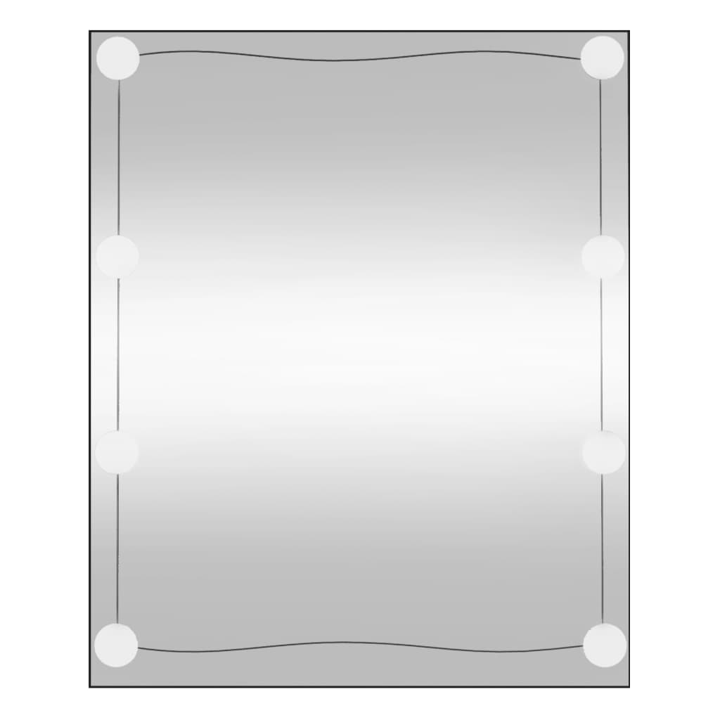 vidaXL Stensko ogledalo z LED lučmi 50x60 cm stekleno pravokotno