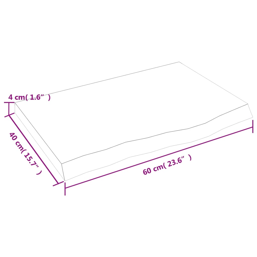 vidaXL Kopalniški pult temno rjav 60x40x(2-4) cm obdelan trden les