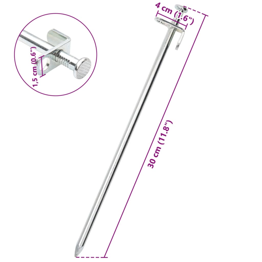 vidaXL Klini za šotor 24 kosov 30 cm Ø8 mm pocinkano jeklo