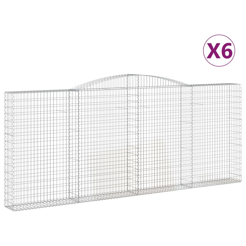 vidaXL Obokane gabion košare 6 kosi 400x30x160/180 cm pocinkano železo