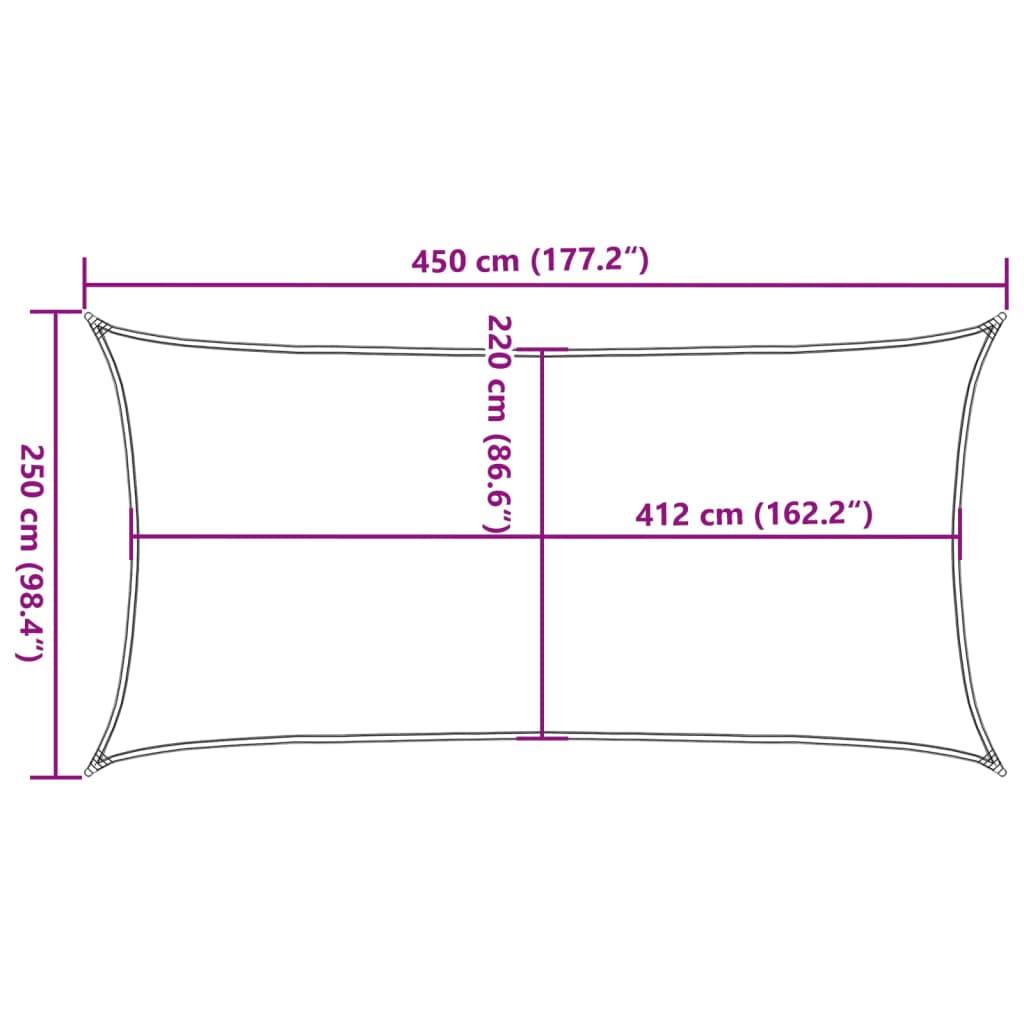 vidaXL Senčno jadro peščeno 4,5x2,5 m 100 % poliester oxford