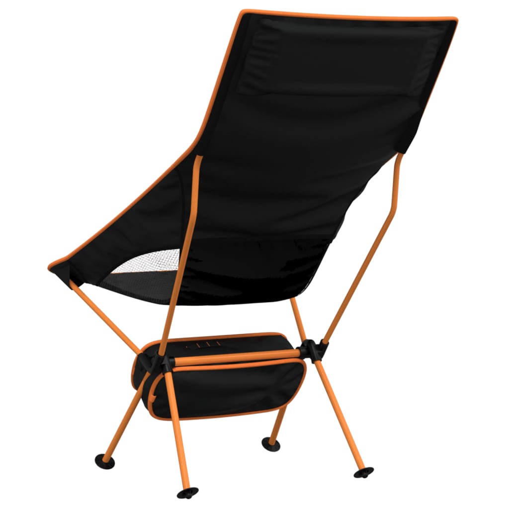 vidaXL Zložljivi stoli za kampiranje 2 kosa črna tkanina in aluminij