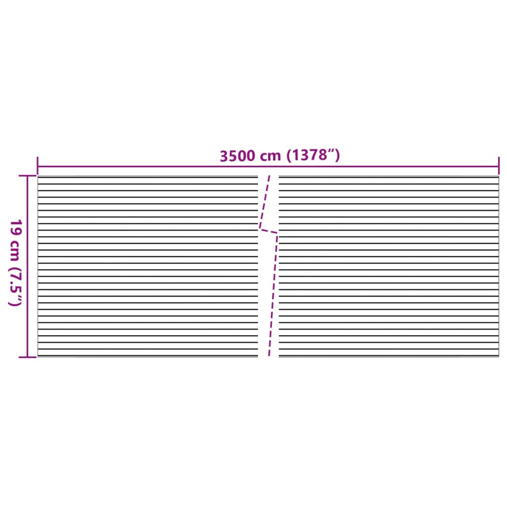 vidaXL Vrtno platno za zasebnost 2 kosa videz proda siva 35x0,19 m PVC