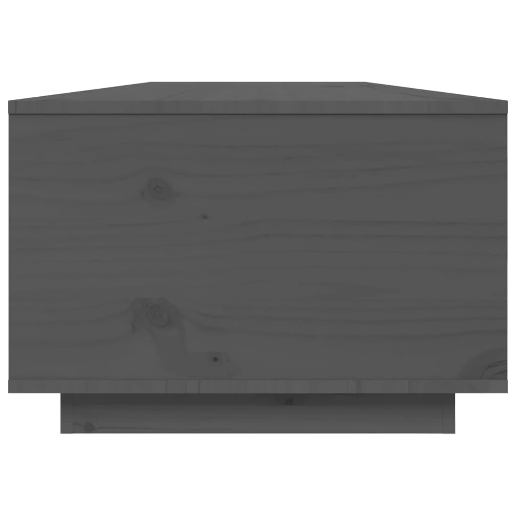 vidaXL Klubska mizica siva 80x50x35,5 trdna borovina