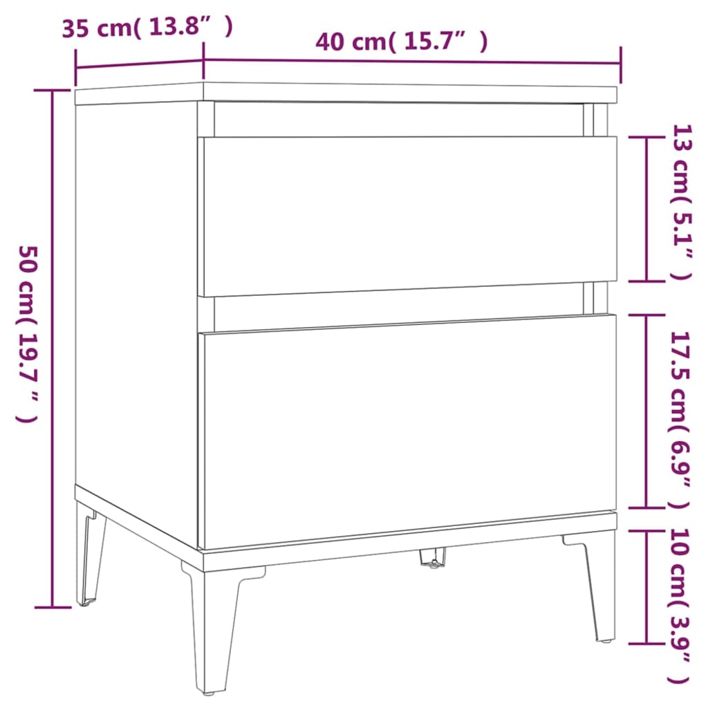 vidaXL Nočna omarica 2 kosa Rjav hrast 40x35x50 cm