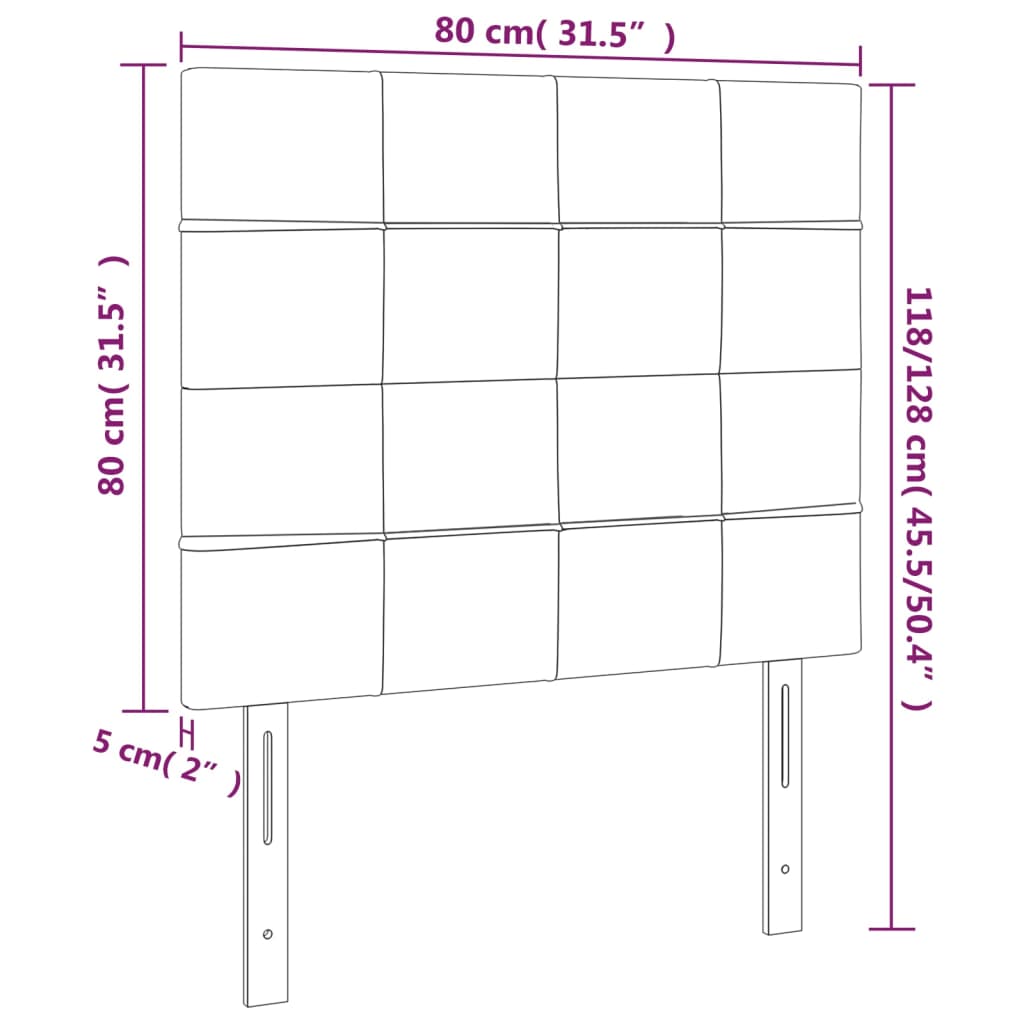 vidaXL LED posteljno vzglavje svetlo sivo 80x5x118/128 cm blago