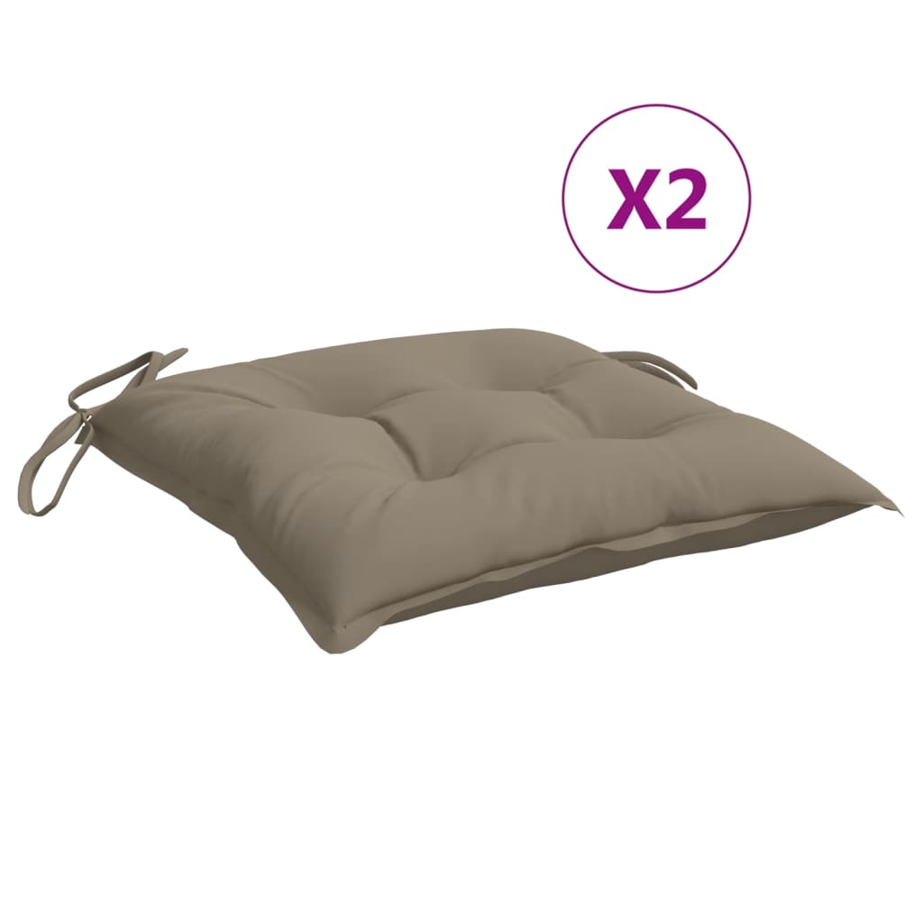 vidaXL Blazine za stole 2 kosa taupe 40x40x7 cm oxford tkanina